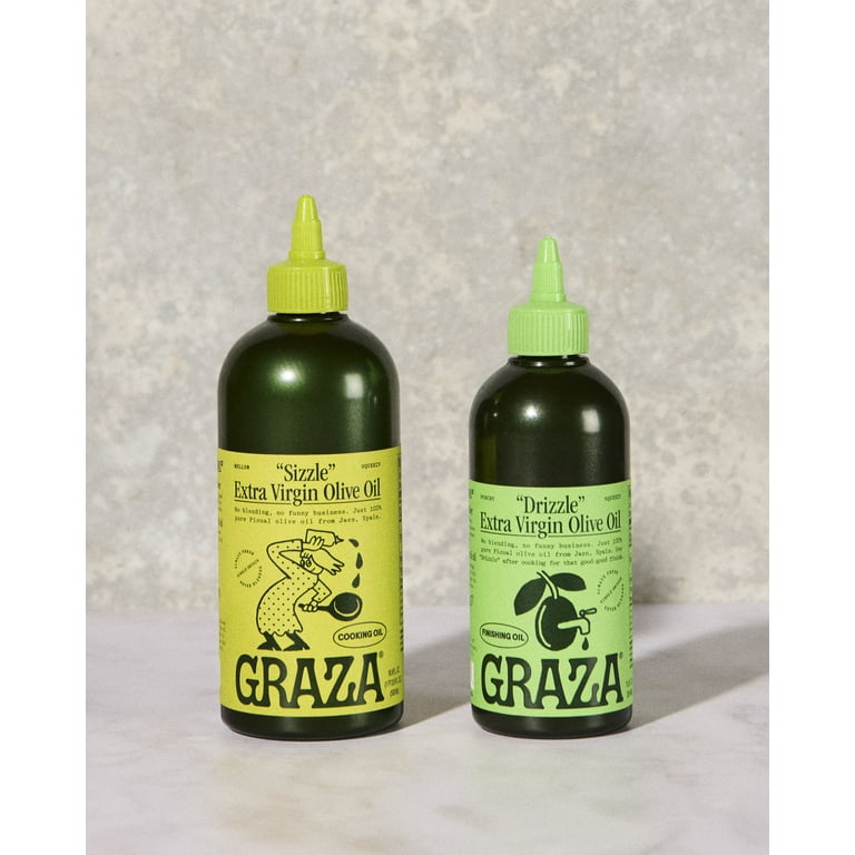 Graza Sizzle Extra Virgin Olive Oil Squeeze Bottle for Cooking