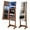 Walnut, variant on Costway LED Mirror Jewelry Cabinet Organizer Armoire Standing with Built-in 3 Color Light
