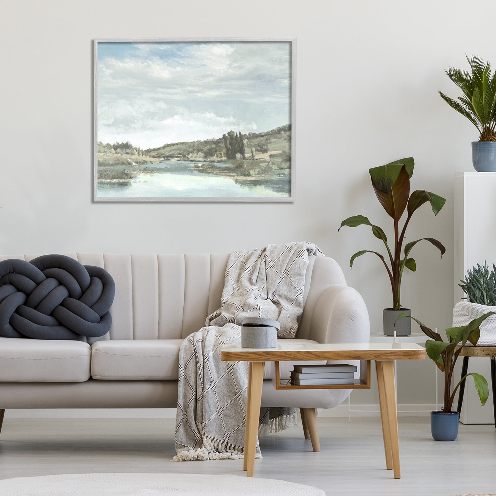 Stupell Industries On The Water Landscape Gray Framed Giclee Art, design by Christy McKee