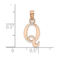 thumbnail image 3 of Diamond2Deal 14K Rose Gold Block Letter Q Initial Pendant for Women, 3 of 5