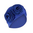 thumbnail image 2 of Blue Pleated Headwrap Head Cover for Women Polyester Knotted Hairwraps Headwraps Ribbed Turban Stretch Jersey Head Scarf Chemo Cancer Cap One Size, 2 of 2