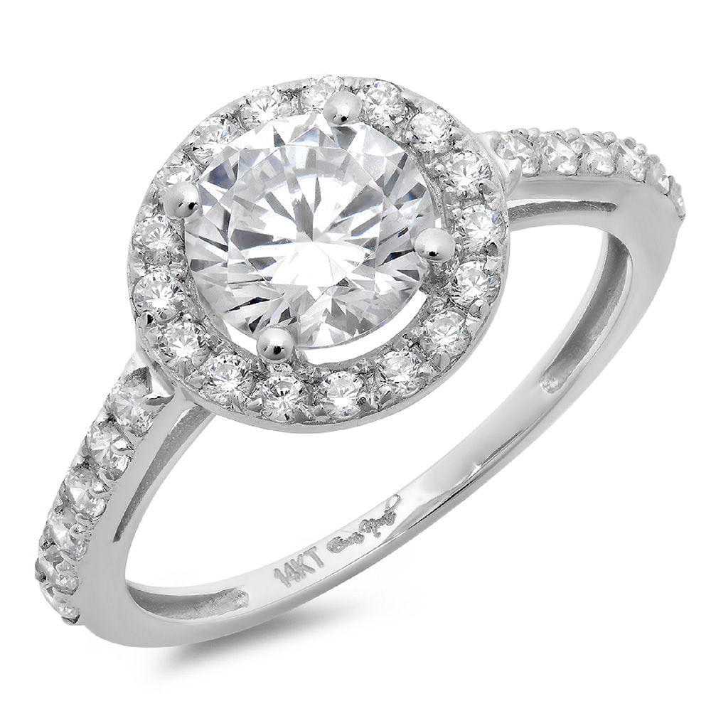Certified 2.15Ct Round Cut Diamond Wedding Bridal Set Ring In 14K White Gold 