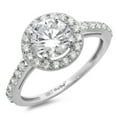 thumbnail image 2 of 1.86 ct Round Cut White Sapphire Halo Engagement Ring for Women in 14K White Gold, 2 of 2