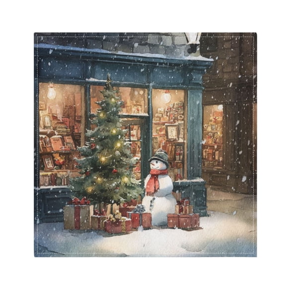 Napkin Satin Napkin 20*20 Inchx1 Kitchen Towel Dinner Plate Towel Decorative Towel Napkin Tea Towel Suitable For Kitchen Table Christmas Street Scene
