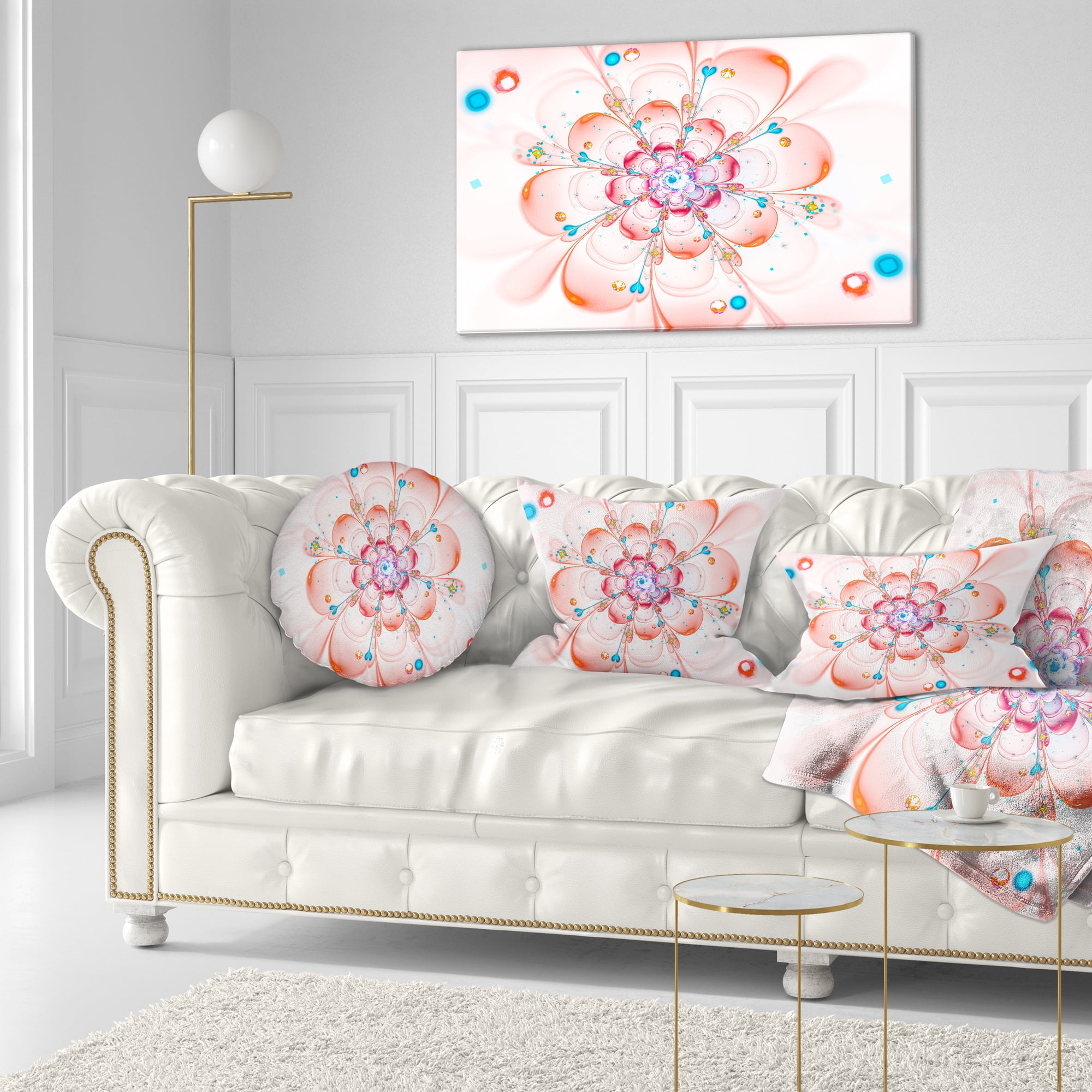 Designart 12" x 20" Pink Polyester Throw Pillow