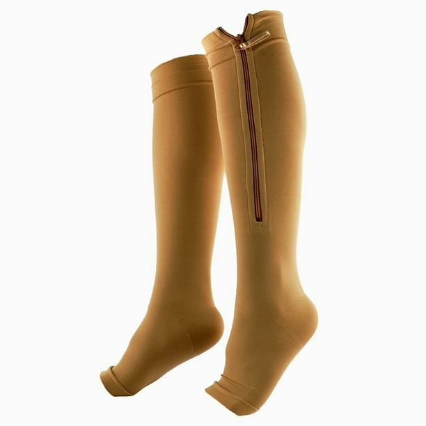 Calcetines elásticos de vena larga con cremallera Calcetines de compresión Calcetines deportivos con cremallera Calcetines de presión para pantorrillas