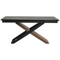 thumbnail image 5 of Rocco Upholstered Dining Chair in Taupe Gray and Black Faux Leather with Black Metal Legs - Set of 2, 5 of 6