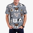 thumbnail image 2 of Salouo Cute Dog Faces for Men's Short Sleeve Polo Shirts,Polo Shirts for Men Performance Short Sleeve Golf Shirt Athletic Casual Collared T-Shirt-4X-Large, 2 of 8