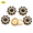 Gold Base with Black Diamond, variant on 5-Piece Crystal-Stud Cufflinks Set, 2.2 x 2.2 cm Copper Dress Shirt Sleeve Buttons, Luxe French Style, Sparkling Rhinestone Accents, Versatile Men & Women Accessory for Formal and Casual Wear
