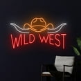 thumbnail image 3 of Handmadetneonsign Wild West Neon Sign, Cowboy Hat Longhorn Led Light, Western Neon Light, 3 of 5