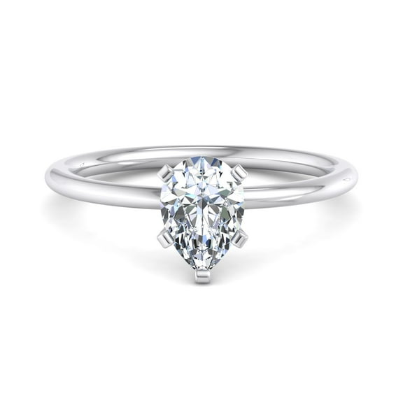 Meryn Jewel 1.5 Ct Diamond Wedding Solitaire Ring for Women - Pear Cut Lab Created Diamond - 14K White Gold Over Ring - Engagement Ring - Ideal for Anniversaries, Proposals, or Birthday Gifts