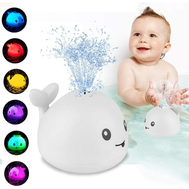 Baby Bath Toys Whale Auto Spray Water Bath Toy with LED Light
