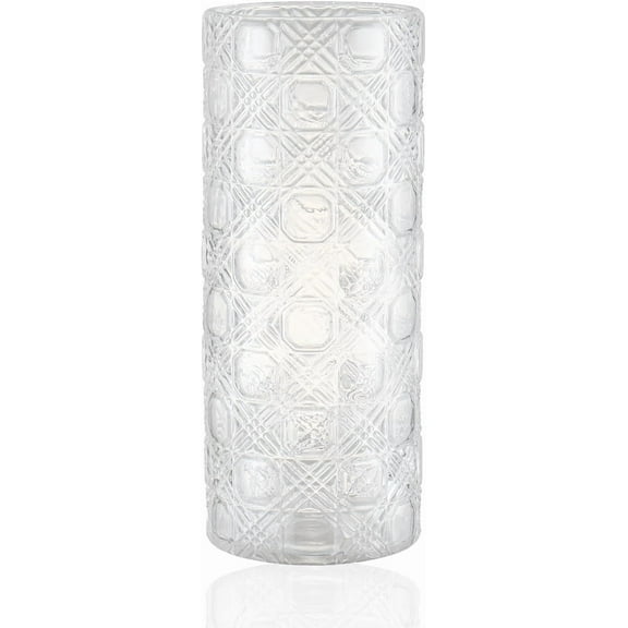 Tall Glass Vase for Flowers, Clear Modern Vase for Bouquets, Elegant Home Decor for Wedding, Living Room, Bedroom, Kitchen, Dining Table & Office