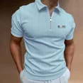 thumbnail image 4 of Camisa de rayas ajustada, ropa informal, moda, producto nuevo, verano, cremallera, cómoda y transpirable, top de negocios, novedad de 2024, 4 of 4