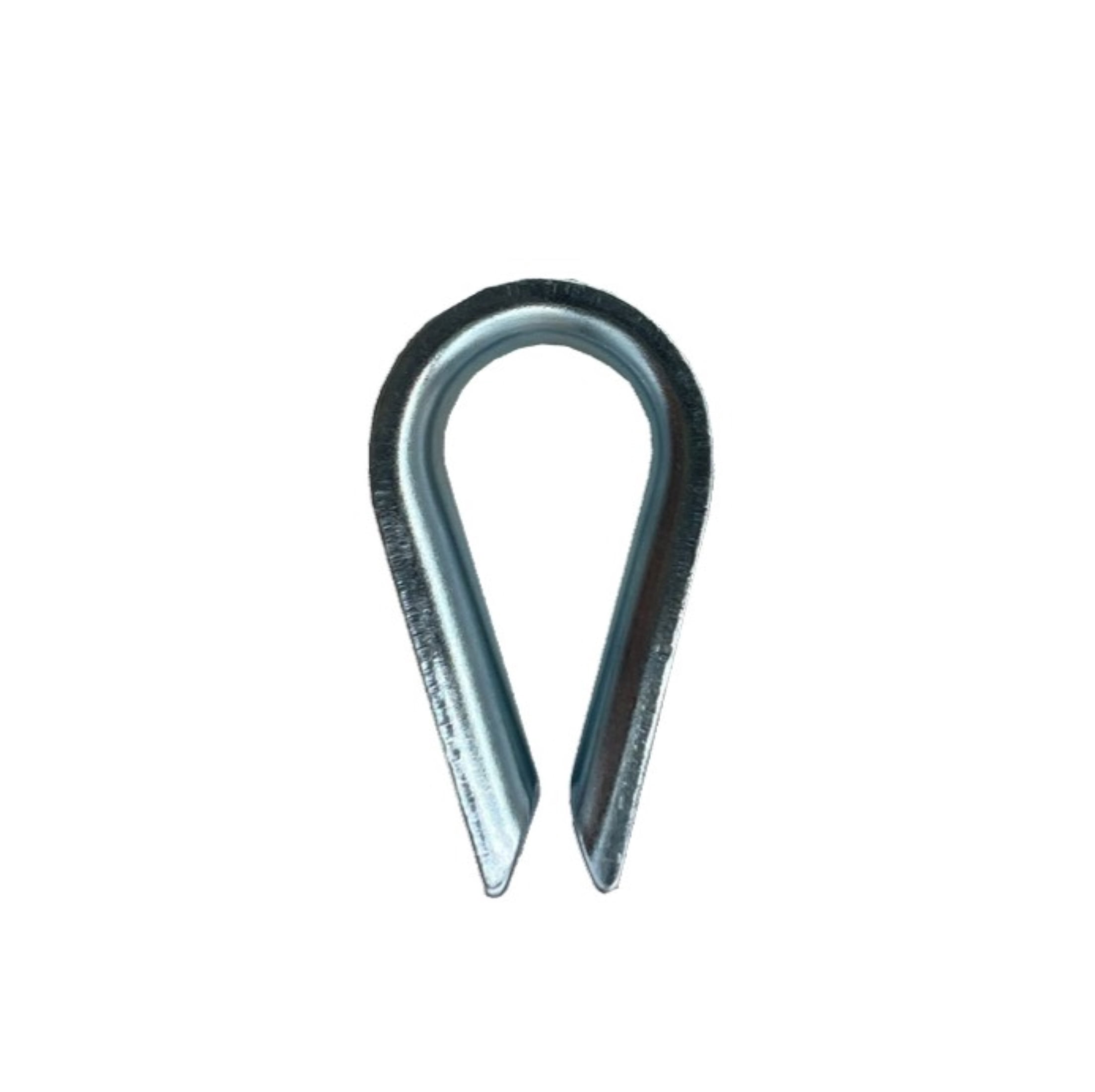 3/16" Wire Rope Thimble & Clip Set, Steel, Zinc-Plated, Peerless Chain Company, #4718738, 1 Thimble, 3 Clips