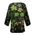 thumbnail image 4 of St.Patrick's Day T-shirt Women - Irish Lucky Clover 3/4 Sleeve Shirt, Fashion Shamrock Green Shirt, Costume for St.Patrick's Day|Style UBlackS, 4 of 6