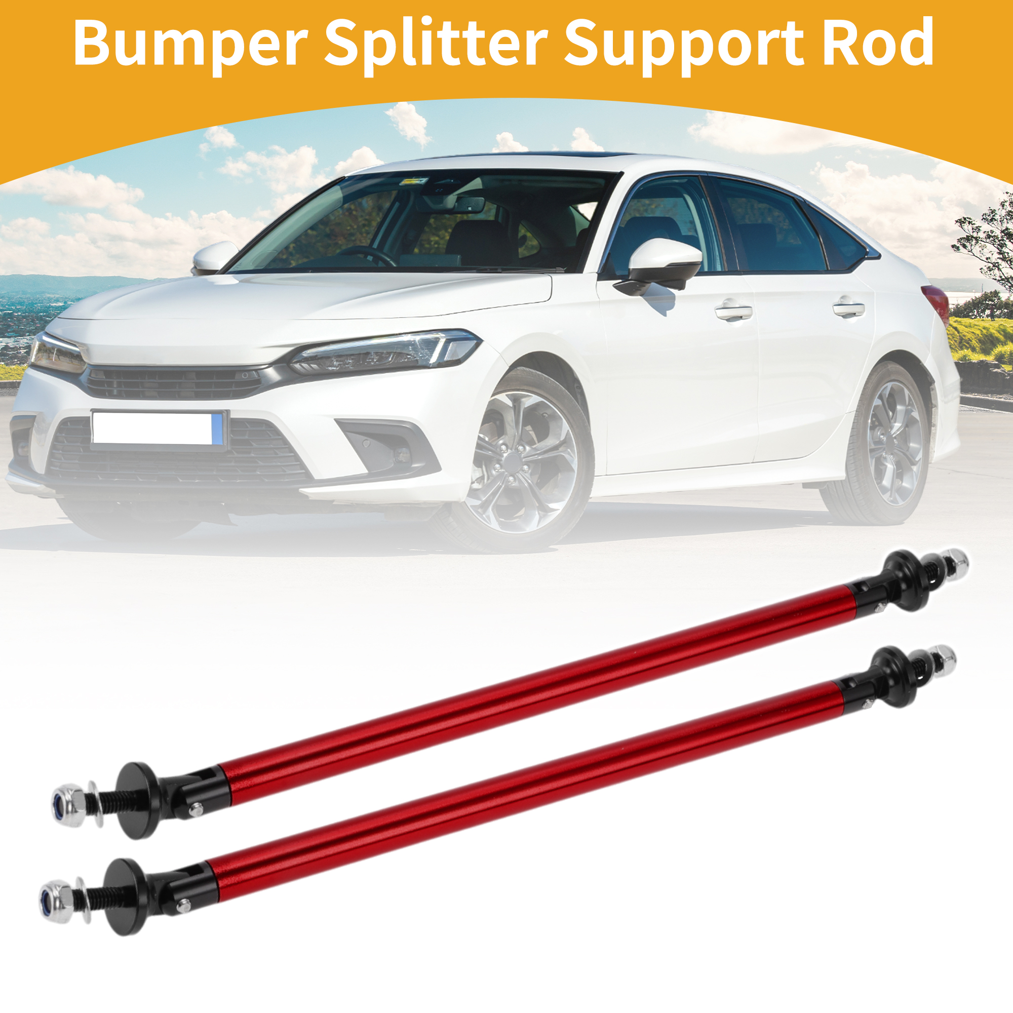 Unique Bargains 2 Pcs 7.87" Car Splitter Support Rods Adjustable Bumper Strut Bars