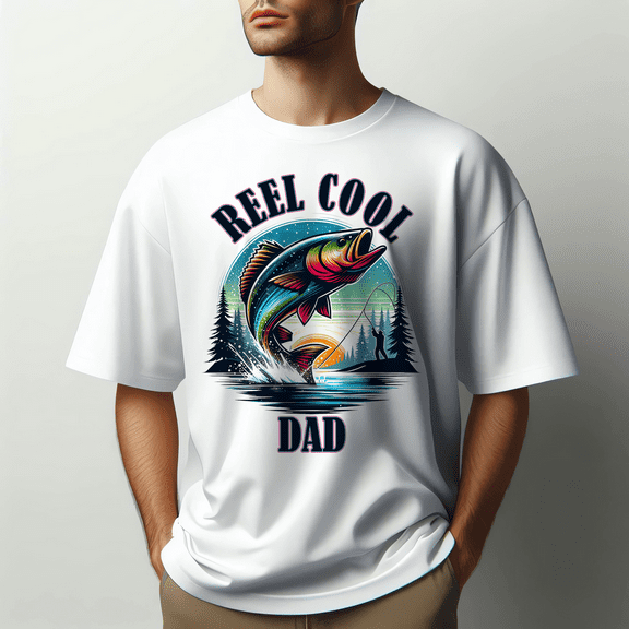 Mens Reel Cool Dad T shirt, Funny Fathers Day Fishing Gift for Husband Fisherman Graphic Tees, Reel Cool Dad Shirt, Fisherman Shirt, Gift For Dad