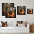 thumbnail image 4 of Designart "Double Exposure Buffalo Orange Wilderness II" Landscapes Print on Natural Pine Wood, 4 of 5