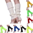 thumbnail image 2 of Ribbed Leg Warmers for Women, 80s 90s Style White, 2 of 2
