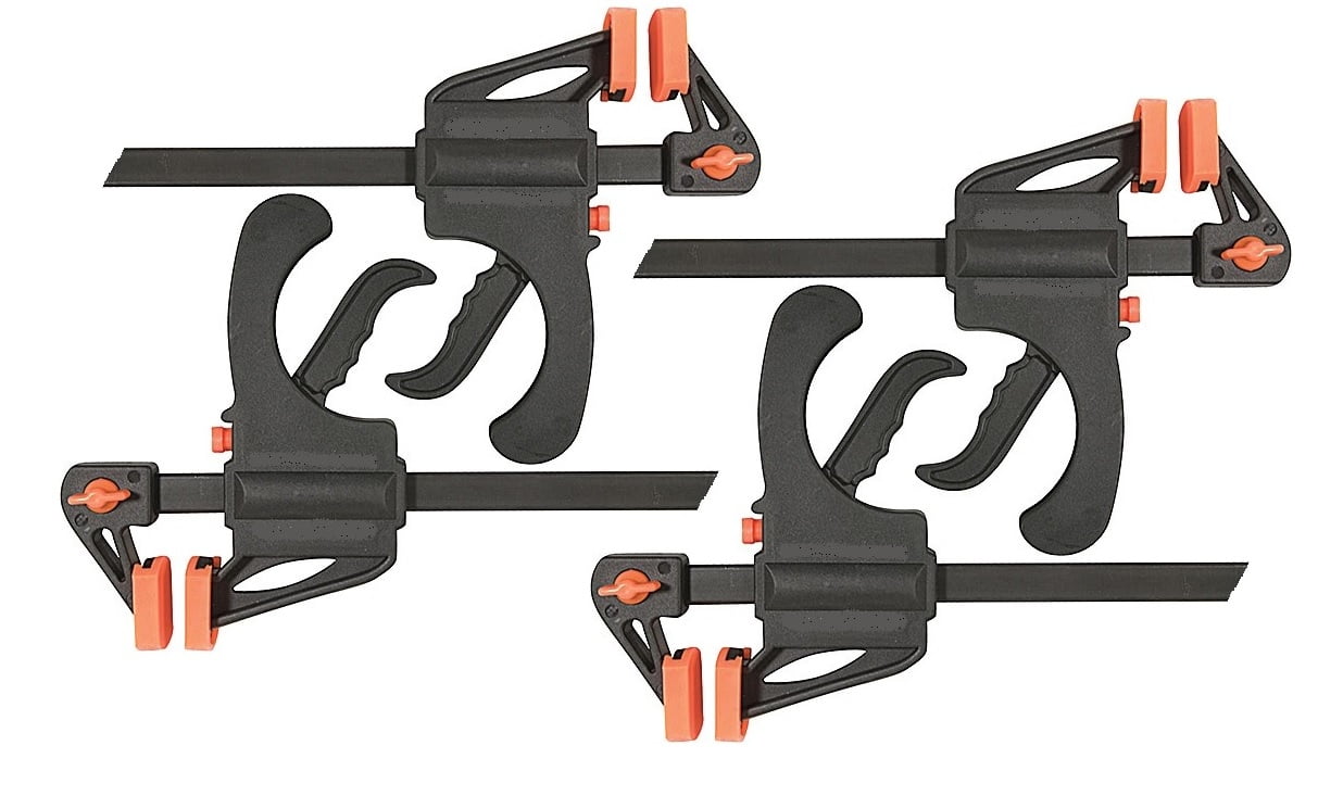 Set of 4 30" RATCHETING BAR CLAMPS 2.5" Throat Depth NYLON Handle w/ Trigger