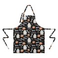 thumbnail image 2 of Black Halloween Ghosts Pumpkins and Bones Apron-Garden Aprons for Women with Pockets-Cotton Linen Waterproof Kitchen Cooking Gardening Aprons Adjustable for Kitchen,Cooking,BBQ and Salon 32"x27", 2 of 7