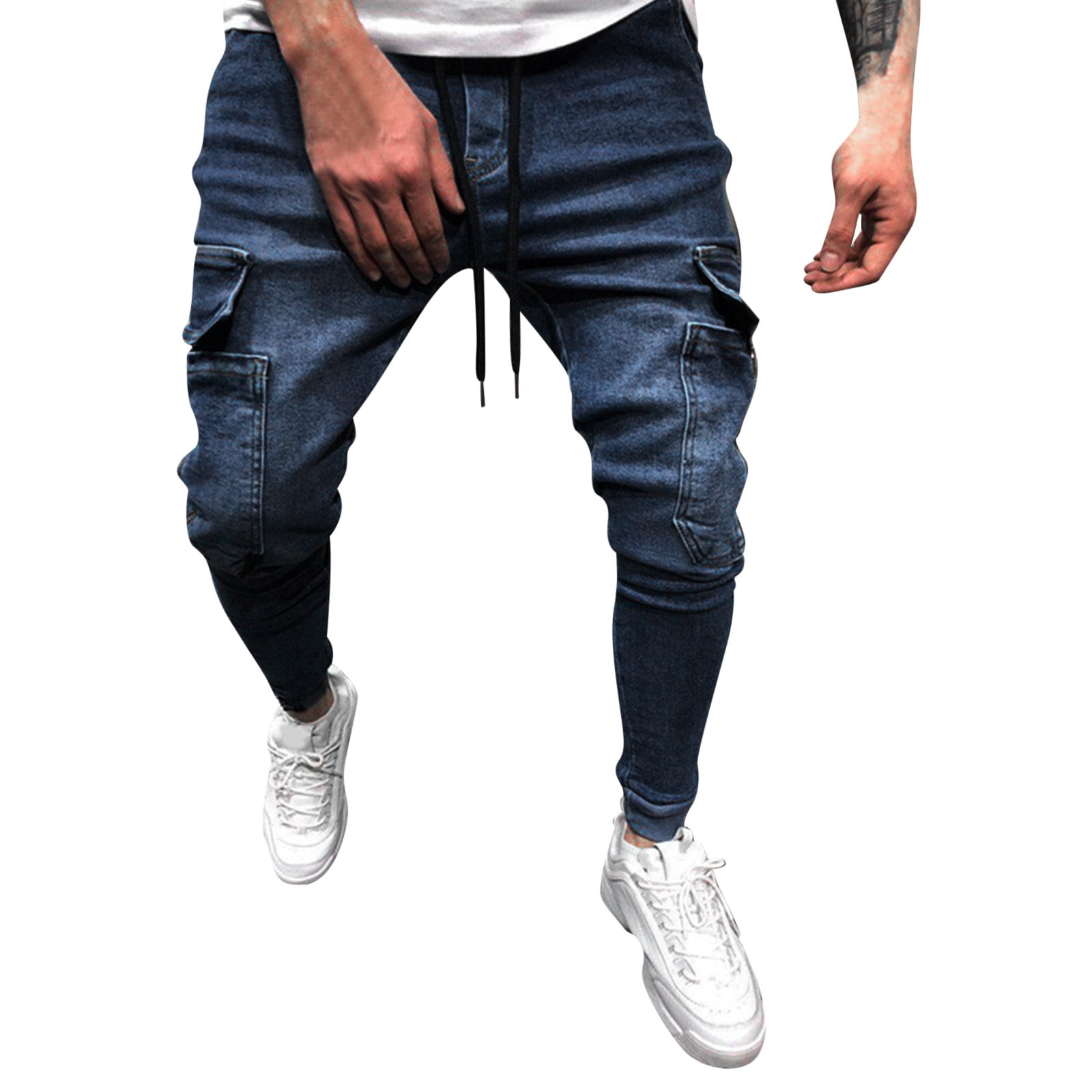 B91xZ Ripped Jeans for Men Summer Vintage Washed Ripped