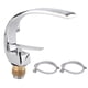 thumbnail image 1 of Grifo mezclador de agua fría y caliente para lavabo con diseño curvo G1/2, grifo monomando para fregadero con manguera, 1 of 14