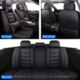 thumbnail image 2 of For Hyundai Tucson Car Seat Cover, 5-Seat Full Set Faux Leather Front Rear Seat Cushion Protector w/ Pillow for Accent Kona XG350 Genesis Black, 2 of 15