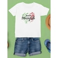 thumbnail image 3 of Buon Ferragosto Brush Paint T-Shirt Juniors -Image by Shutterstock,  Large, 3 of 4