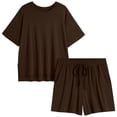 thumbnail image 4 of SUNBS 2 Piece Lounge Set for Women Matching Sets Oversized Top and Shorts Sweatsuit Travel Airport Outfit, 4 of 10