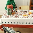 thumbnail image 2 of Fennco Styles Santa & Tree Holiday Design Tablecloth 56" W X 87" L - Red Christmas Print Festive Table Cover for Christmas Décor, Dining Room, Banquet, Family Gathering and Special Events, 2 of 4