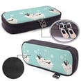 thumbnail image 4 of Picia French Bulldog Taking a Bath Pattern Large Capacity PU Leather Pencil Case Organizer Pen Marker Holder Double Zipper Storage Bag Big Pencil Pouch for College Office, 4 of 6