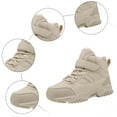 thumbnail image 4 of BOBOGOJP Boys Fashion Boots High Top Lace-up Shoes Waterproof Anti-Slip Faux Leather(toddler/littile kids) Beige for Size 13.5, 4 of 6