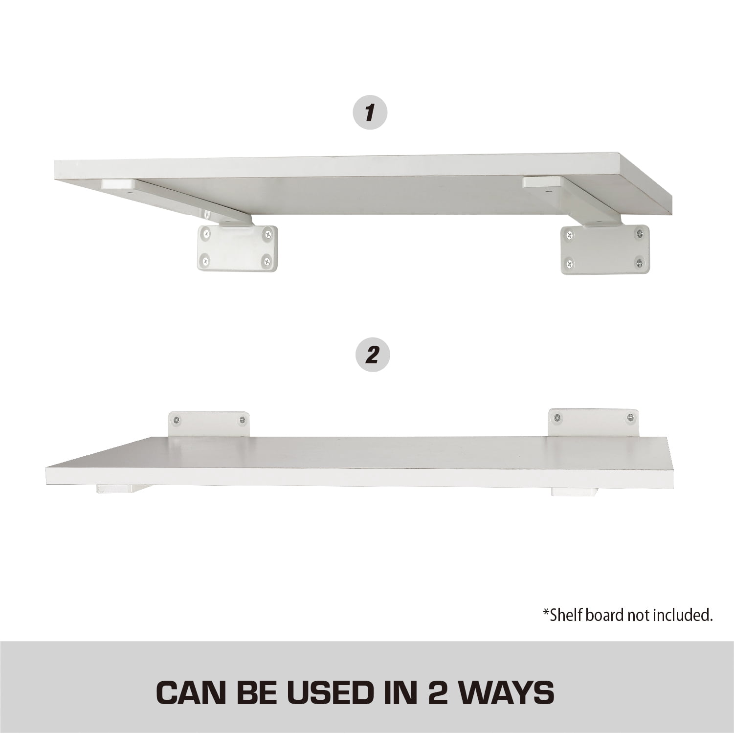 Hyper Tough 10' x 4" Floating Shelf Bracket, White, 2-Pack