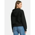 thumbnail image 5 of Time and Tru Women's Cropped Zip Up Fleece Hoodie, Sizes XS-XXXL, 5 of 5