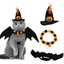 KMMYS Halloween Pet Costume Witch Hat, Adjustable Pet Outfit for Dogs Cats, Halloween Party Supplies, Unique Pet Accessories, Soft Fabric Pet Costumes