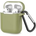 thumbnail image 1 of Coffea Protective Silicone Case with Keychain for AirPods 1 & 2 (Front LED Not Visible) (Army Green), 1 of 7