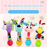 Plush Baby Soft Rattle Toys,Fabric Ring Rattles Shaker,Infant Handbells Early Development Hand Grab Sensory Toys,Stuffed Animal for 6 9 12 Months and Newborn Toddler Boy Girl Birthday Gifts