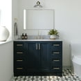 thumbnail image 2 of Ariel Taylor 55 In. Single Rectangle Sink Vanity With Carrara White Marble 0.75In Countertop In Midnight Blue, 2 of 11