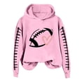 thumbnail image 4 of BODOAO Game Day Hooded Sweatshirt for Women Sweatshirt Heart Football Graphic Hoodies Fall Pullover Tops Football Mom Funny Football Graphic Shirt Long Sleeve Game Day Pullover Hoodies Pink L, 4 of 4
