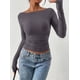 thumbnail image 4 of Camisas de Manga Larga PRETTYGARDEN Mujer Otoño 2025 Gris Oscuro, 4 of 8