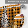 thumbnail image 6 of Fall Thanksgiving Farmhouse Short Window Curtain Valances, Gnomes Orange White Pumpkin Plaid Rod Pocket Kitchen Valances for Living Room Bedroom Bathroom Cafe 42" x 12", 6 of 8