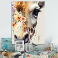 thumbnail image 2 of Designart Giraffe Portrait With Sunflowers I Canvas Wall Art, 2 of 5