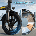 thumbnail image 5 of VOLTVOGUE VV-14 Adult Electric Bike, 14" Fat Tire Ebike, 500W Motor, 48V 9Ah 432Wh Battery, Speeds Up to 20 MPH, Class 2 electric Bicycle, UL 2849 Certified, Recommended Age 16+, 5 of 8