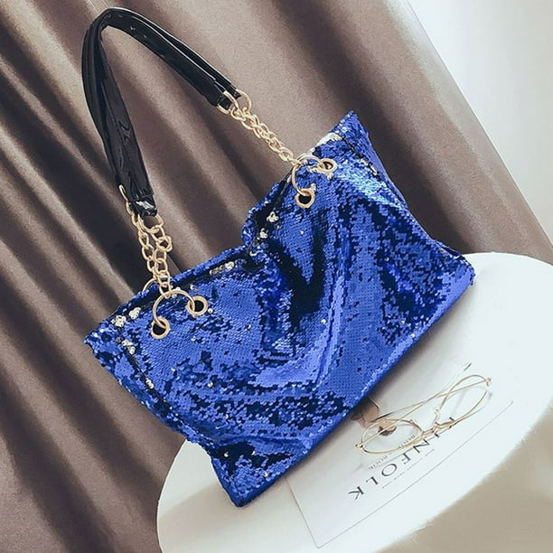 NUOLUX Bag Bag Black Large Sequin Tote Slouch Handbag Clutch Sequins Glitter Bags Retro Fluffy Sparkly Purse Shoulder Makeup