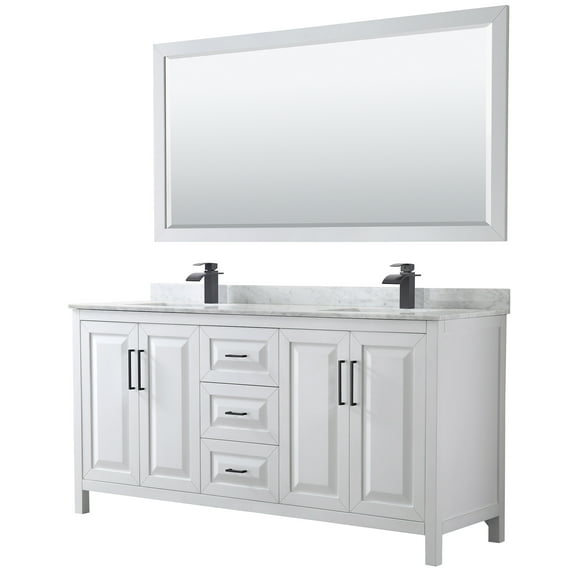 Wyndham Collection Wcv252572dunsm70 Daria 72" Free Standing Double Vanity Set - White /