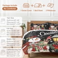 thumbnail image 6 of Christmas Snowman Comforter Set Queen Size, Xmas Box Winter Snow Wreaths Lights Black Soft Bedding Set for Man Woman, 4 Pieces Duvet Cover Set with Fitted Sheet, 2 Pillowcases, 6 of 9