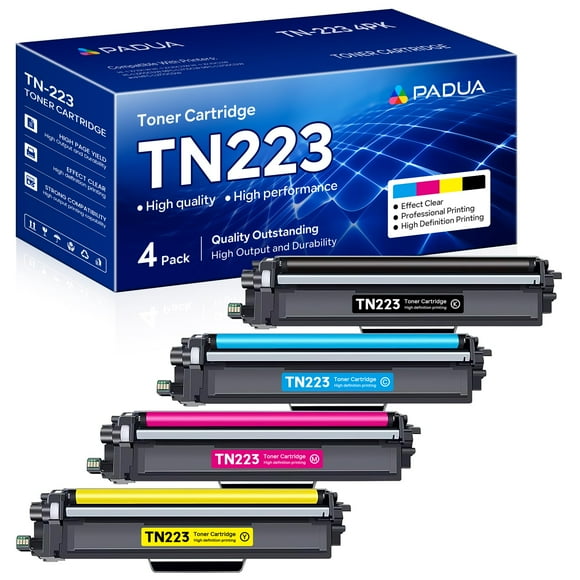 TN223 Toner Compatible TN-223BK/C/M/Y Toner Cartridge Replacement for Brother TN 223 HL-L3230CDW HL-L3210CW HL-L3270CDW HL-L3290CDW MFC-L3710CW MFC-L3750CDW MFC-L3770CDW Printer (4 Pack)