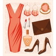 thumbnail image 3 of Ambesonne Heels and Dresses Duvet Cover Set, Fashion Elements, Queen, Salmon Brown Peach, 3 of 6